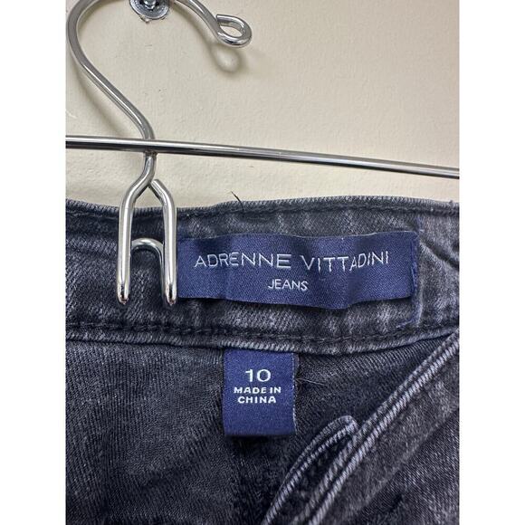 Adrenne Vittadini Size 10 Mid Rise 5 Pocket Skinny Leg Denim Jeans Faded Black - Picture 7 of 12